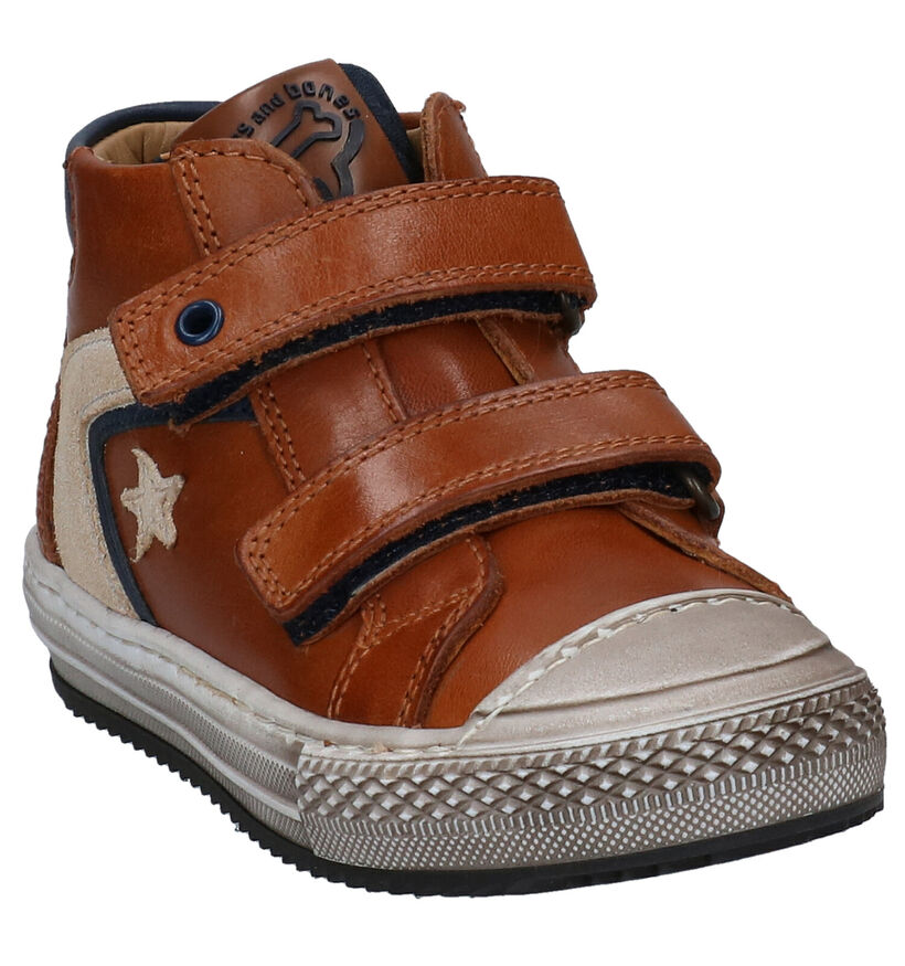 STONES and BONES Nobis Cognac Velcroschoenen in leer (295152)