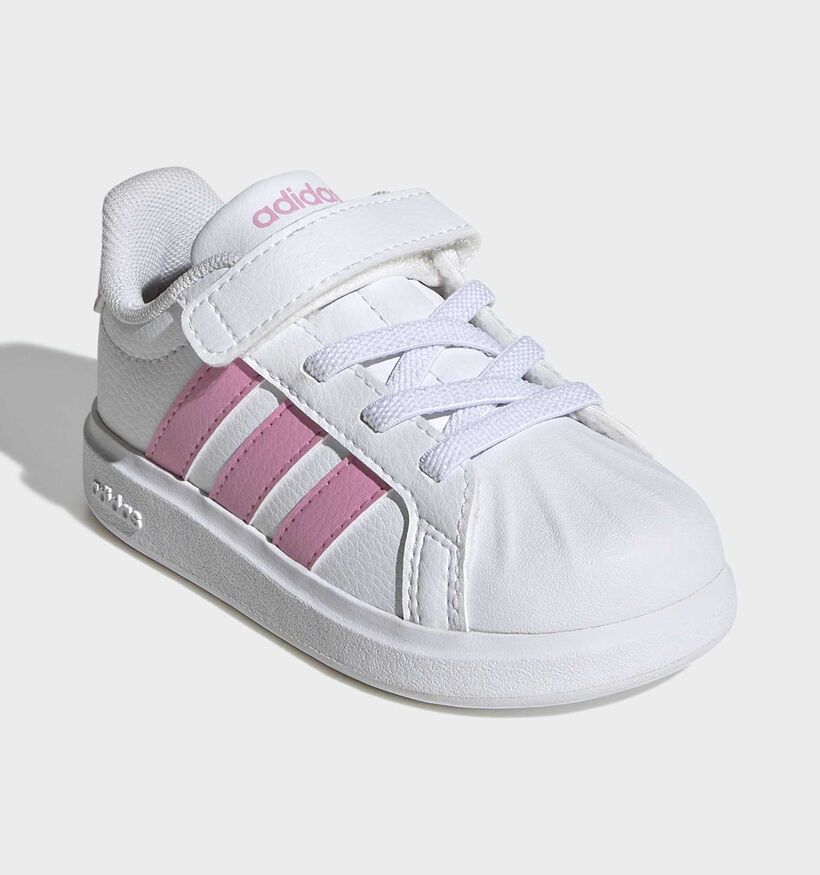 adidas Streettalk Witte/Roze Sneakers voor meisjes (375480)