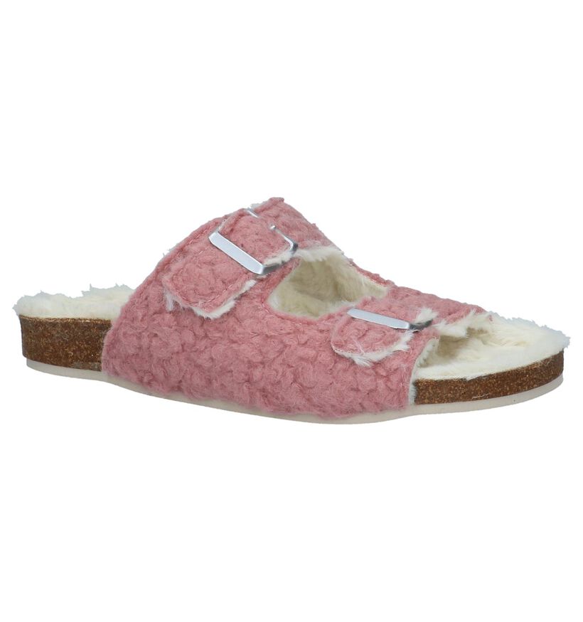 Hampton Bays Pantoufles ouvertes en Gris en faux fur (232365)