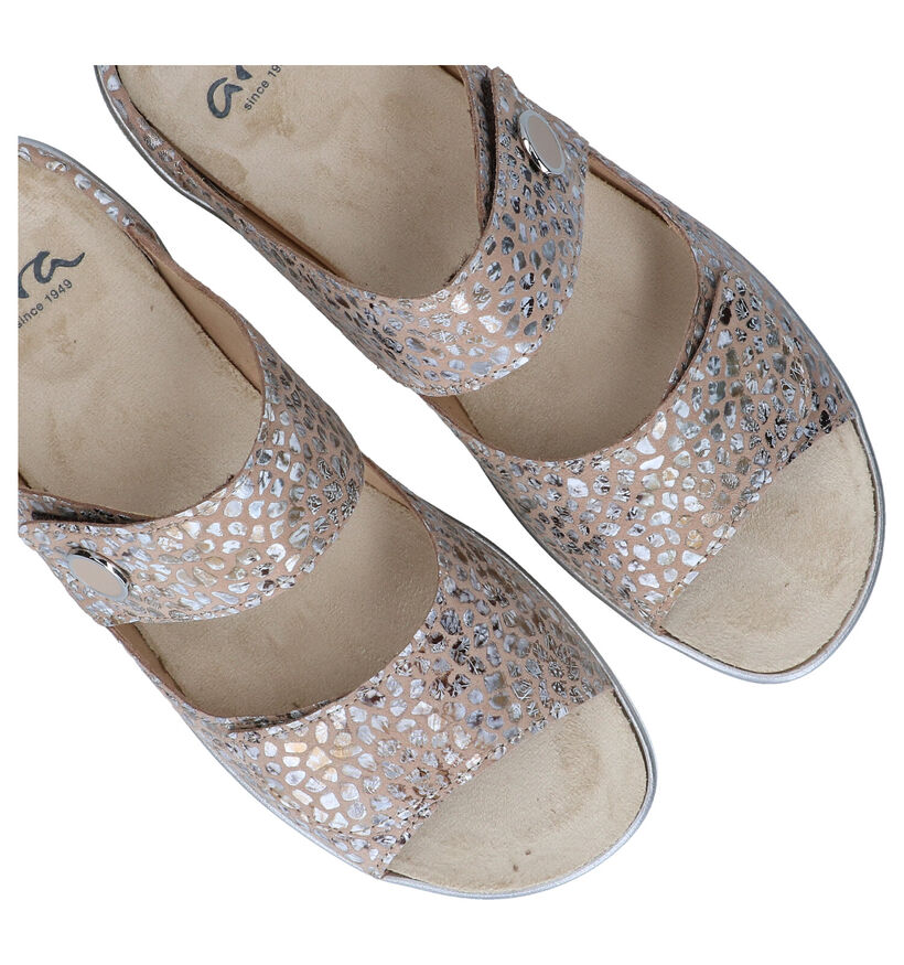Ara Courtyard Mules en Taupe en textile (288968)