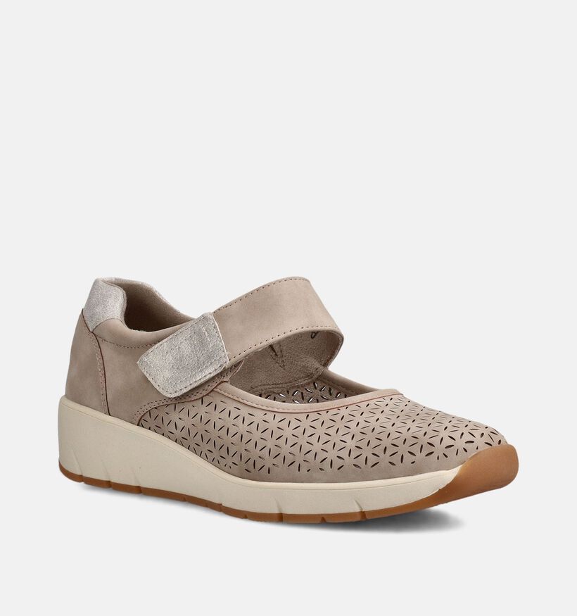 Jana Taupe Comfortschoenen voor dames (367762) - geschikt voor steunzolen