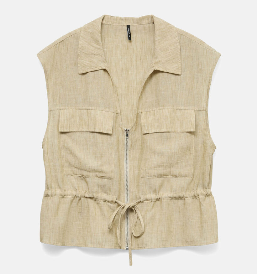Vero Moda Charline Zip Tie Beige Mouwloze Vest voor dames (374970)