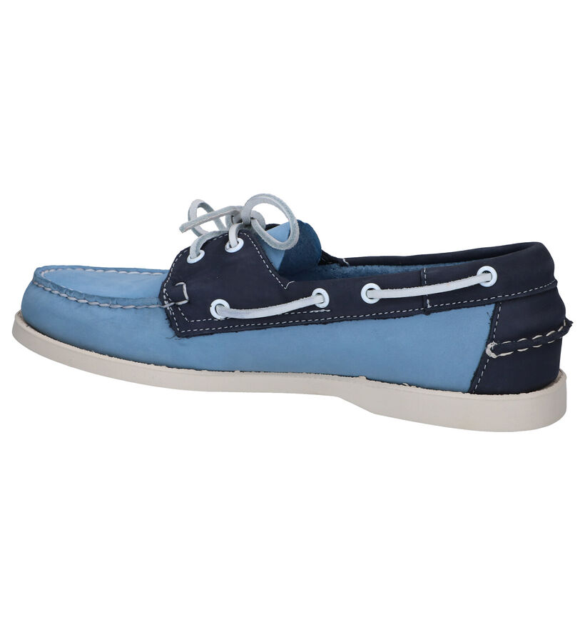Sebago DOCKSIDE Blauwe Bootschoenen Sebago DOCKSIDE Blauwe Bootschoenen in nubuck (287479)