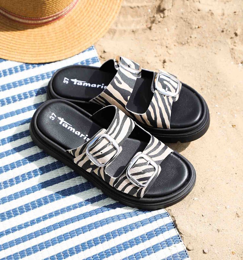 Tamaris Zwarte Platte Slippers voor dames (357722)