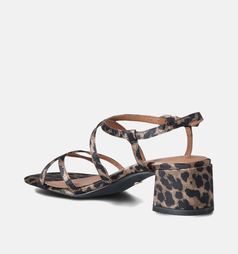 Tamaris Sandales avec talon carré en Brun pour femmes (354369)