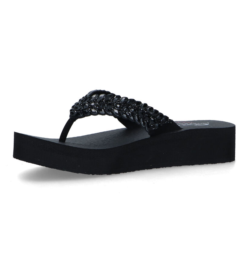 Skechers Vinyasa Lovely Oasis Tongs en Noir pour femmes (319375)