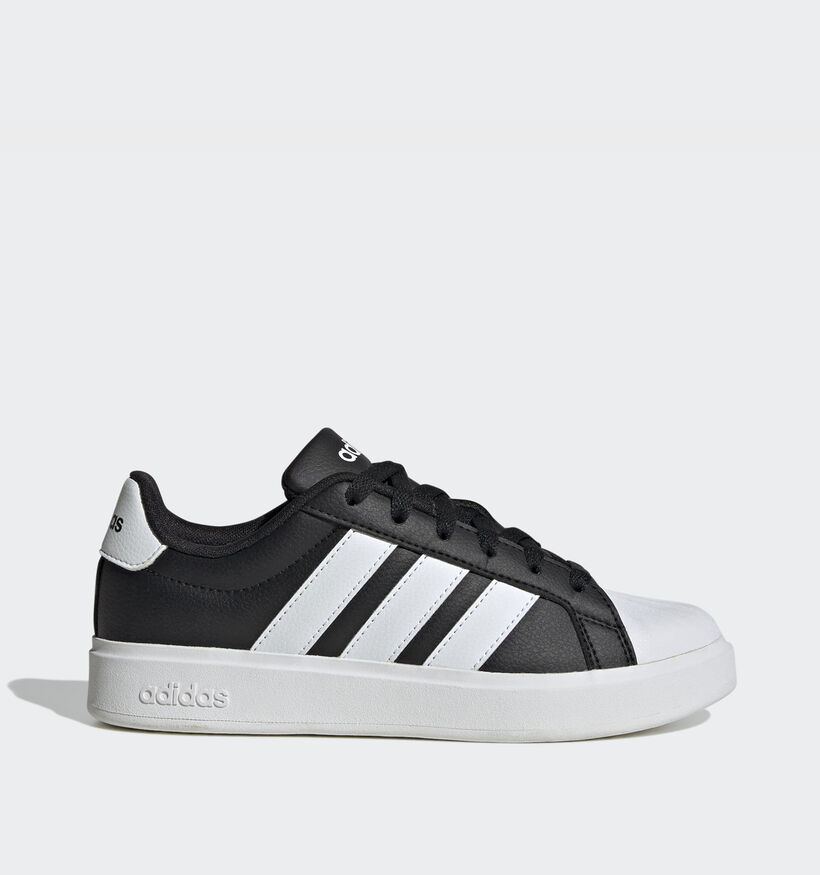 adidas Streettalk Zwarte/Witte Sneakers voor jongens (372665) - geschikt voor steunzolen