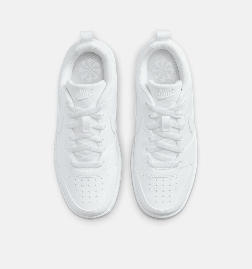 Nike Court Borough Baskets basses en Blanc pour filles, gar&ccedil;ons (367319) - pour semelles orthop&eacute;diques