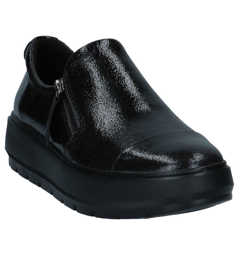 Geox Chaussures slip-on en Noir en cuir verni (223029)