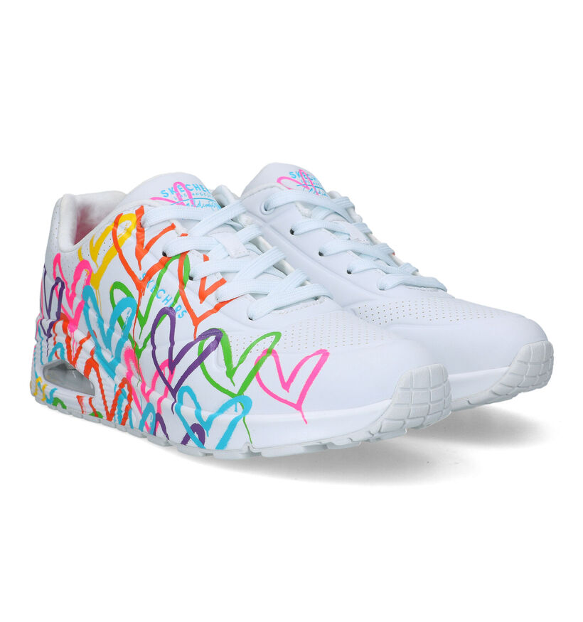 Skechers Uno Highlight Love Baskets en Blanc pour femmes (334204)