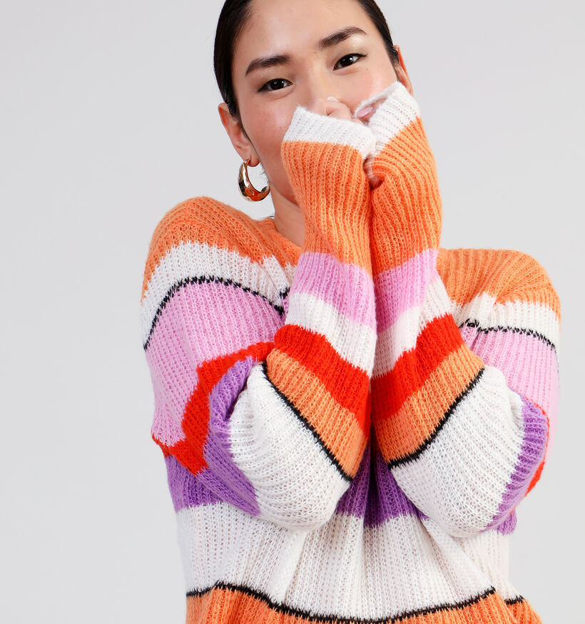 Pieces Brandon Roze Gestreepte trui voor dames (334069)