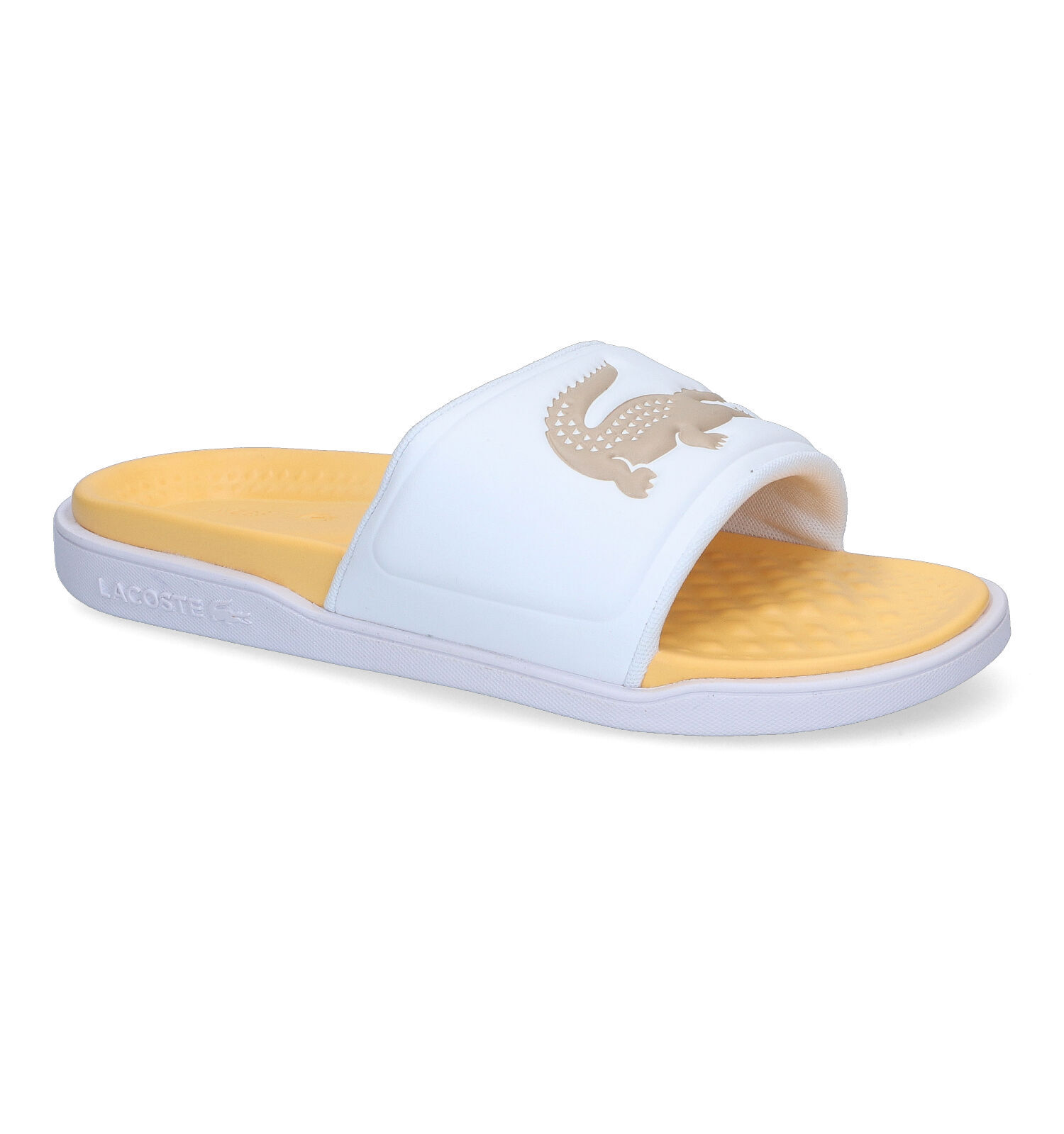 Lacoste Croco Dualiste Ecru Badslippers Dames Slippers Online op TORFS.BE