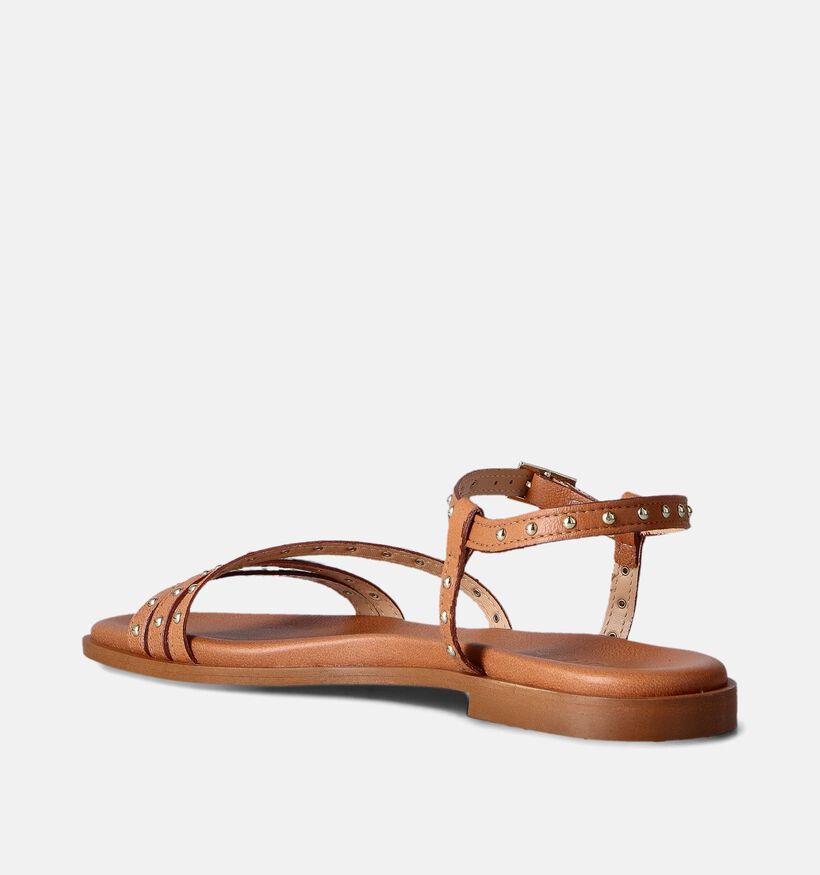 Laurent David Sandales Plates en Cognac pour femmes (357764)