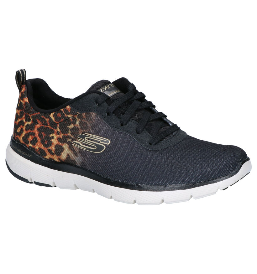 Skechers Flex Appeal Baskets en Noir en textile (264477)