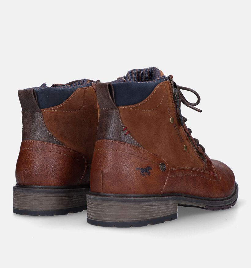 Mustang Boots à lacets en Cognac pour hommes (345477)