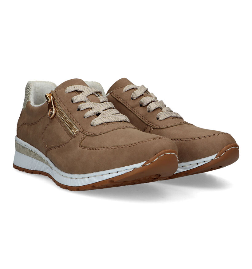 Rieker Baskets habillées en Taupe en simili cuir (320333)