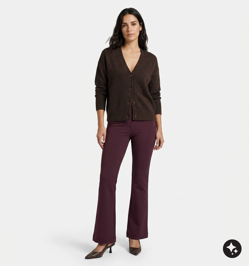 Guess Pantalon Flared en Bordeaux pour femmes (381011)