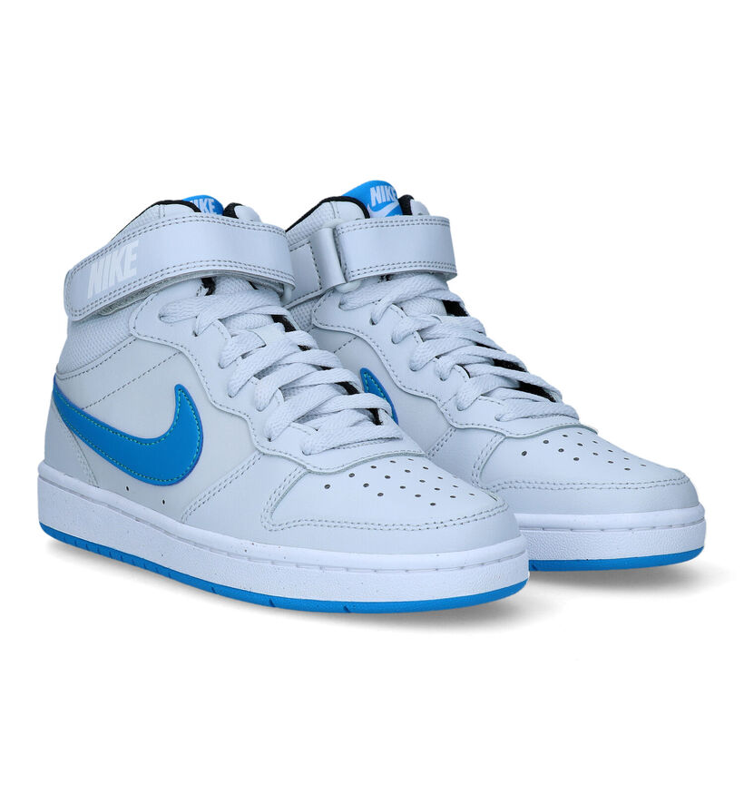 Nike Court Borough Mid Baskets en Gris pour garçons (334219)