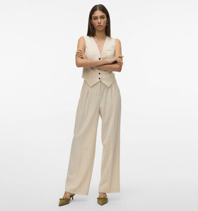 Vero Moda Troian Beige Wijde broek L30 voor dames (353153)