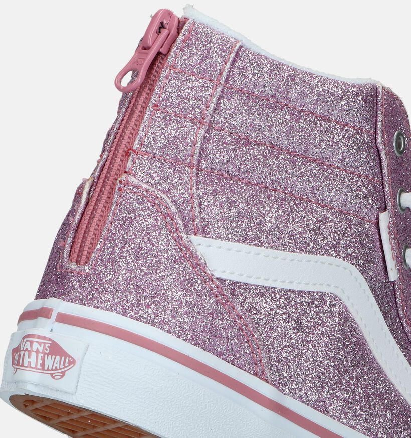 Vans Filmore Hi Zip Baskets de skate en Rose pour filles (336445)