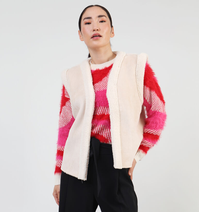 Expresso Teddy lining Ecru Gilet voor dames (351035)