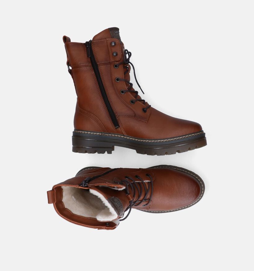 Mustang Boots à lacets en Cognac pour femmes (313790)