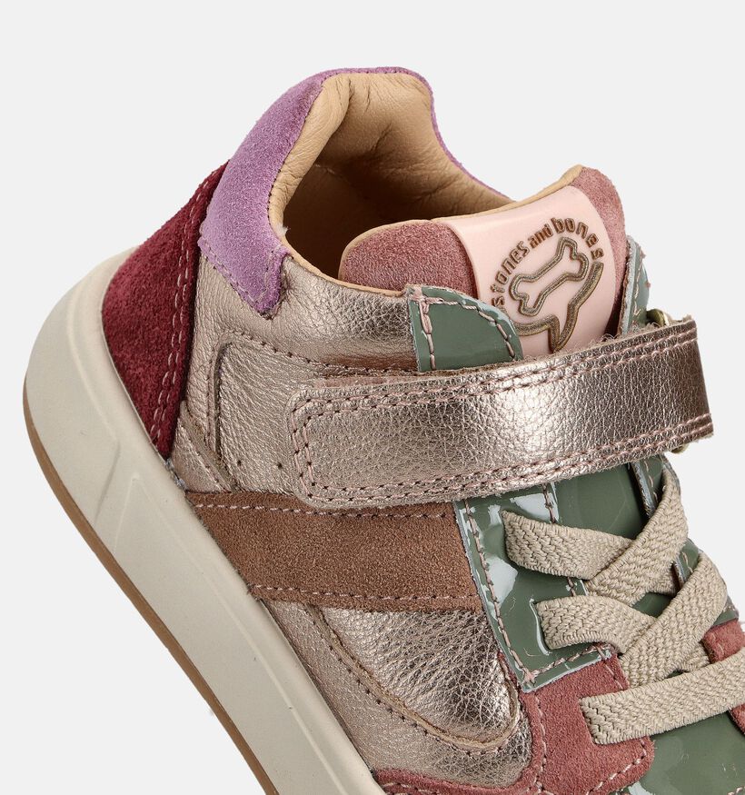 STONES and BONES Palmy Gouden/Roze Hoge Sneakers STONES and BONES Palmy Gouden/Roze Hoge Sneakers voor meisjes (362030) - geschikt voor steunzolen
