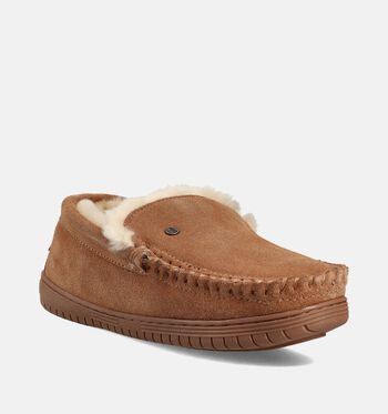 Warmbat Mid Pantoffels Cognac/Bruin/Taupe/Groen