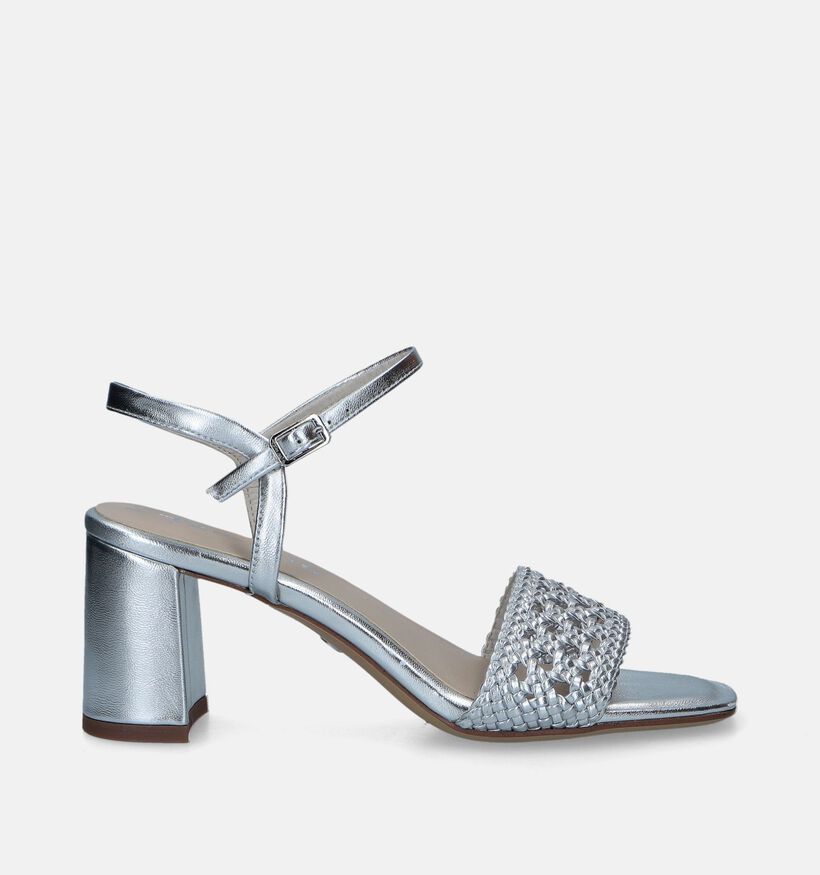 Tamaris Sandales avec talon carré en Argent pour femmes (338249)