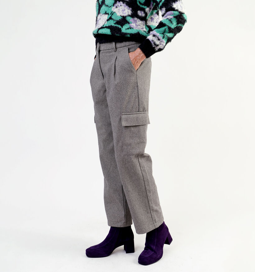 Vero Moda Pia Staight Herringbone Grijze Cargo Broek L30 voor dames (340560)