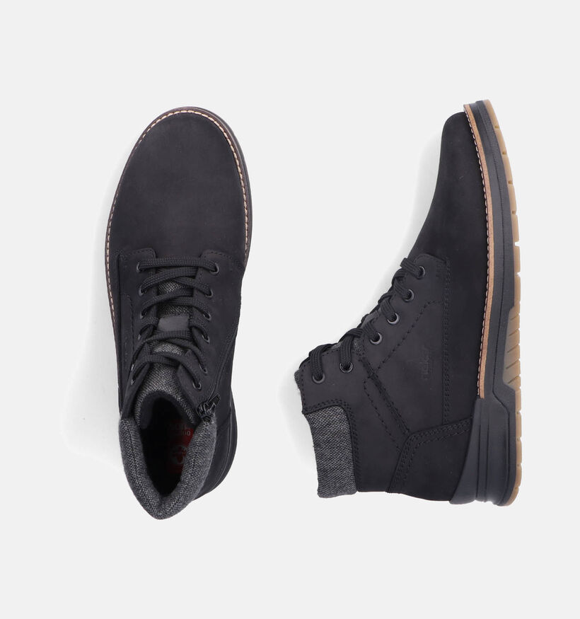 Rieker Zwarte Bottines voor heren (347450) - geschikt voor steunzolen