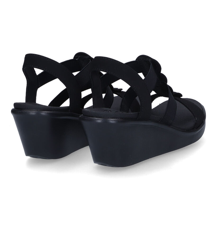 Skechers Rumble on Camp Glam Zwarte Sandalen in stof (310875)