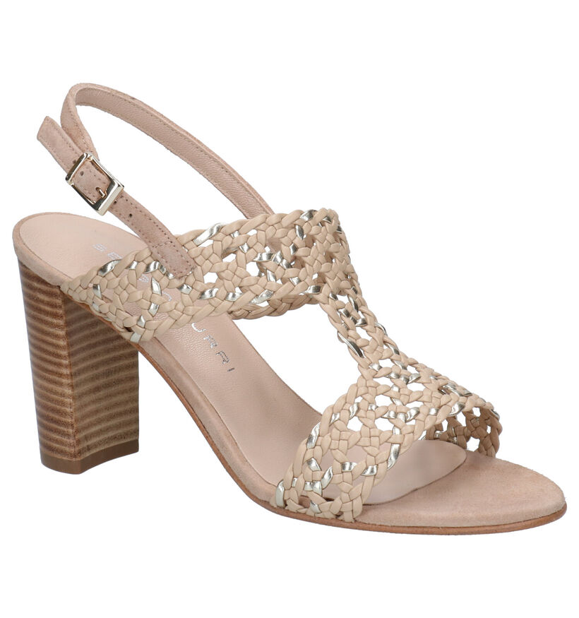 Sergio Turri Beige Sandalen in leer (273872)