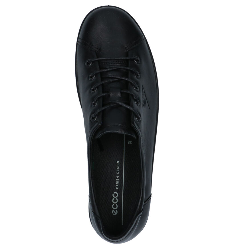 Ecco Soft 2.0 Zwarte Veterschoenen voor dames (270019) - geschikt voor steunzolen