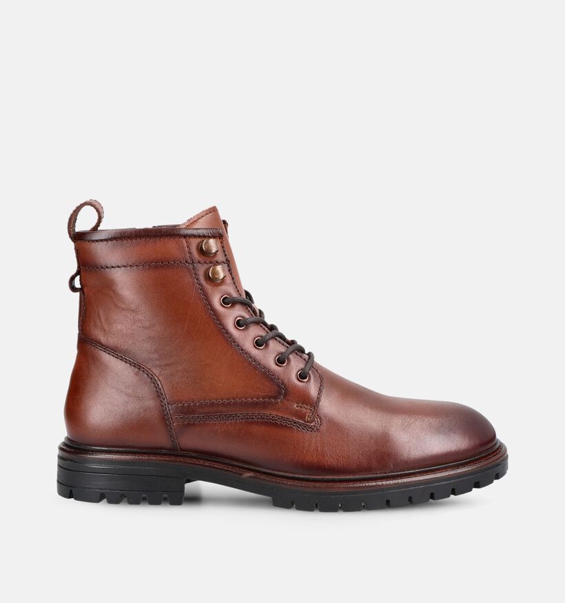 Via Borgo Boots &agrave; lacets en Cognac pour hommes (379284)