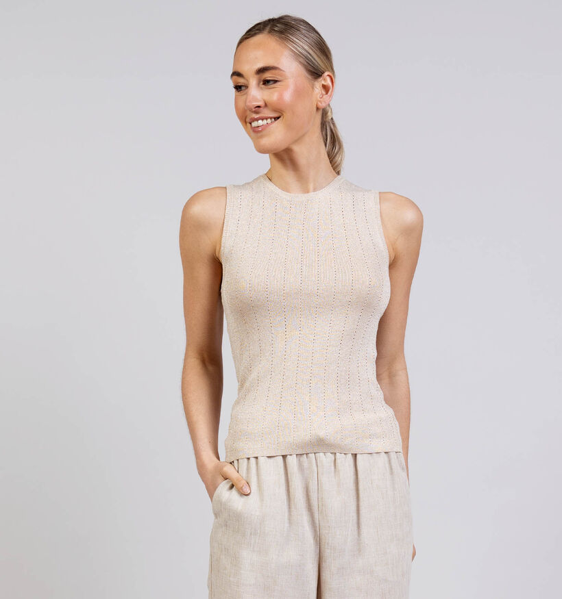 Pieces Salima O-Neck Beige Top voor dames (369196)