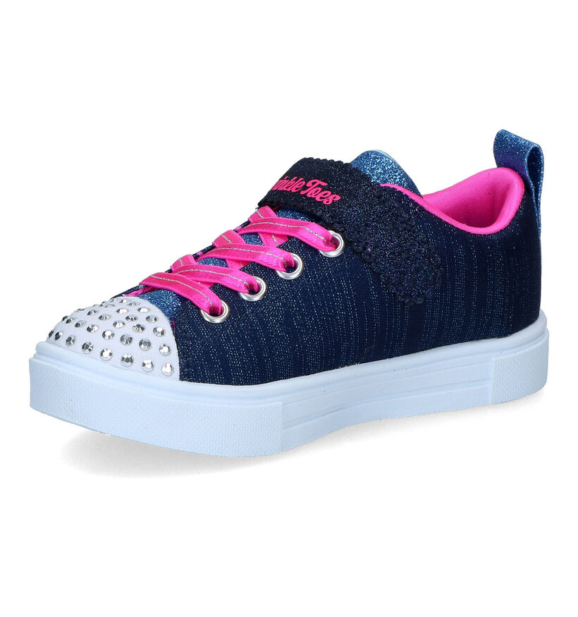 Skechers Twinkle Sparks Blauwe Sneakers voor meisjes (318198)