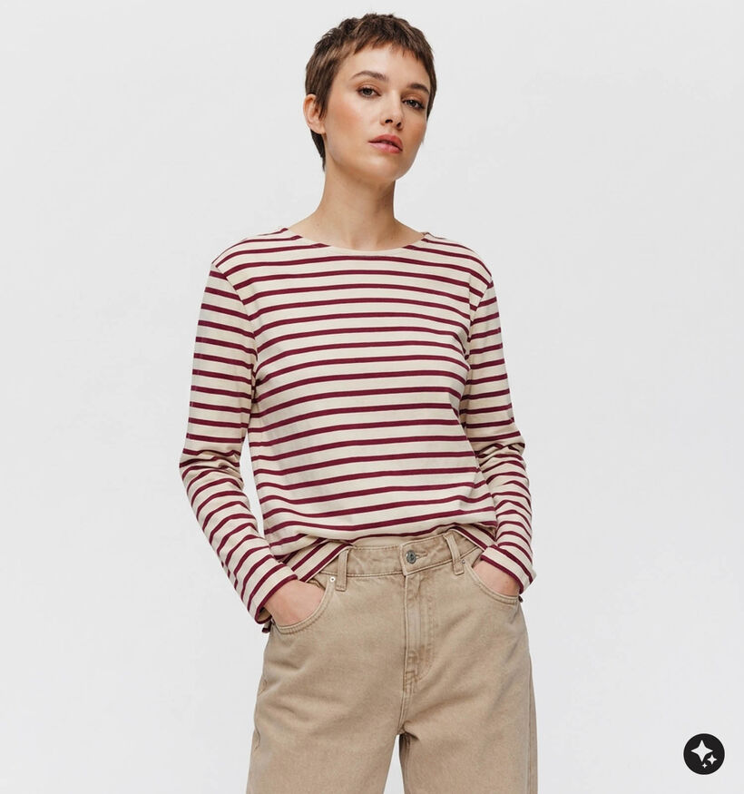 The Shirt Project Bordeaux T-shirt met Lange Mouwen voor dames (381890)