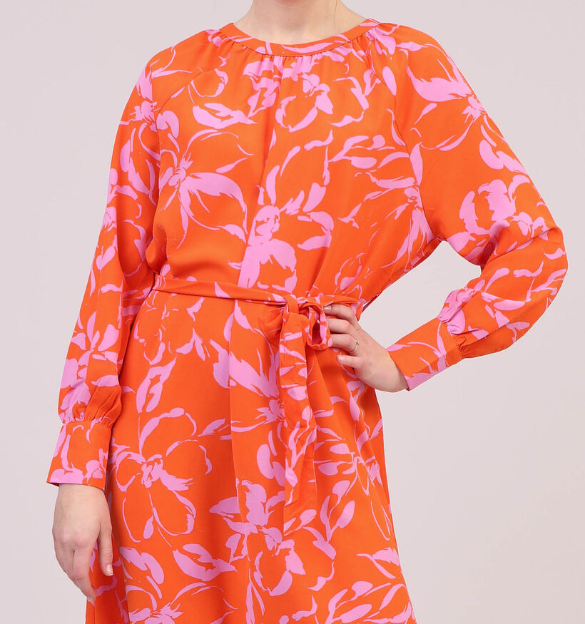 Vero Moda Polliana Inge robe mi-longue en Orange pour femmes (327019)