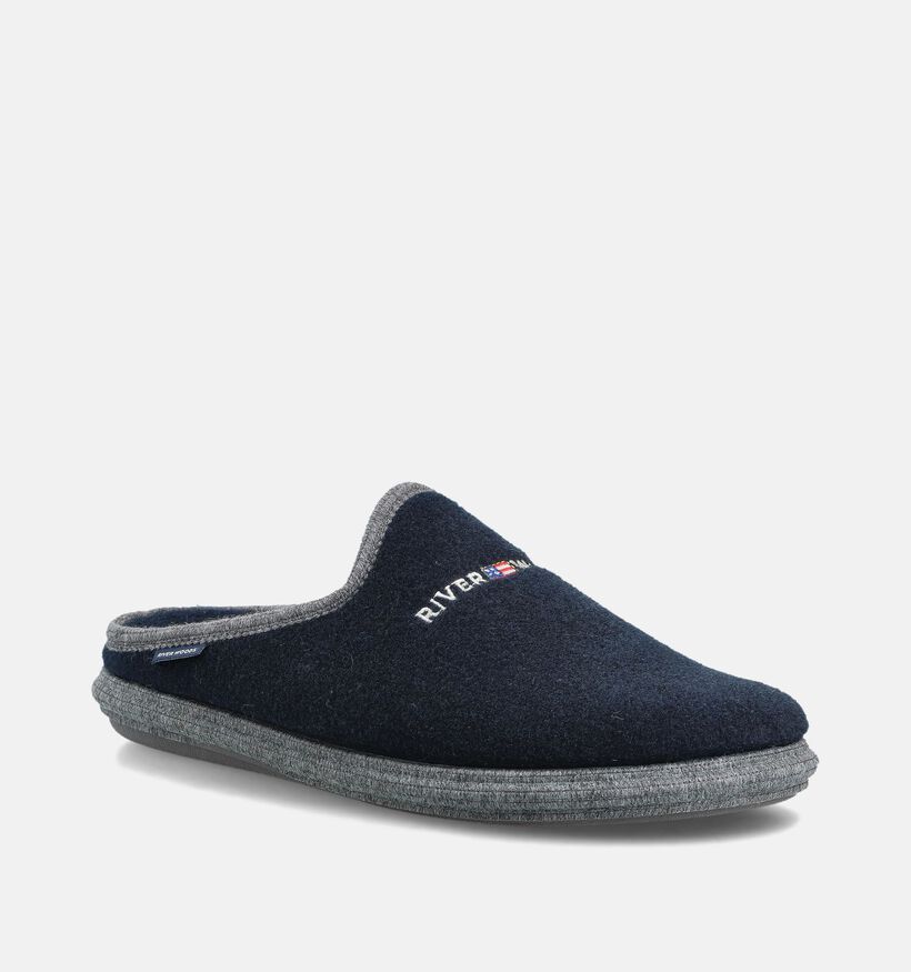River Woods Herman Pantoufles ouvertes en Bleu pour hommes (363989) - pour semelles orthopédiques