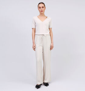 Pieces Pia Beige Wijde broek voor dames (351108)
