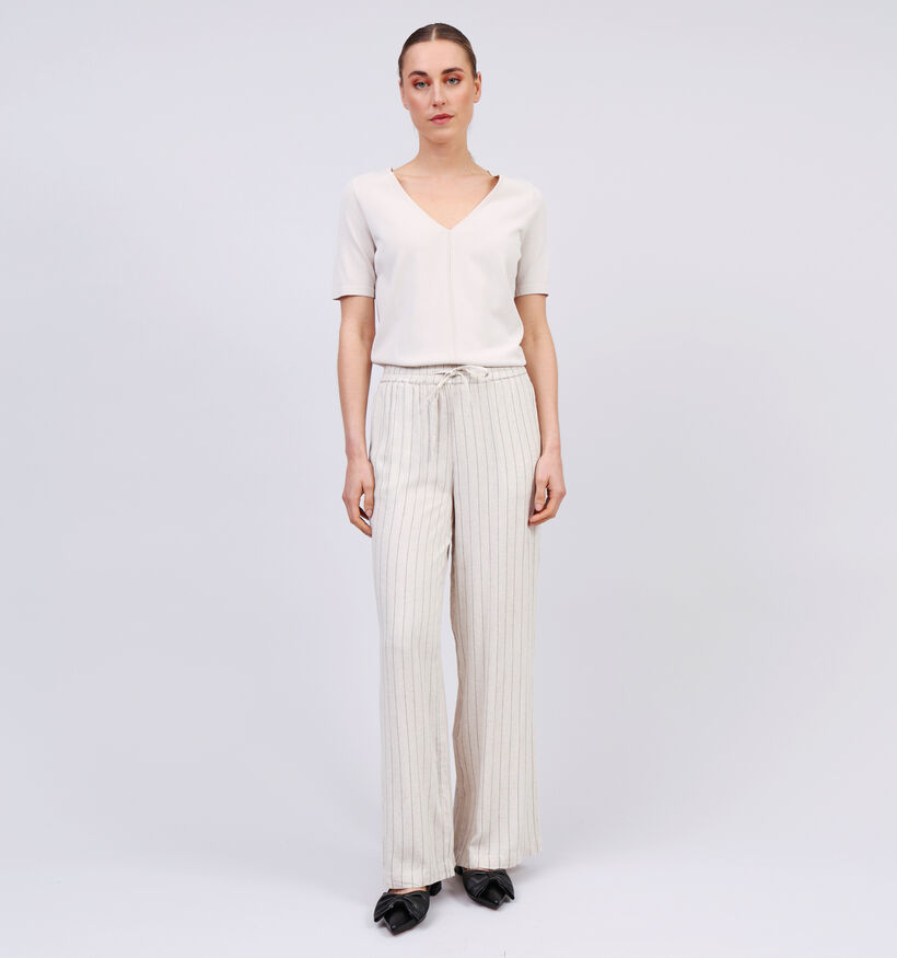 Pieces Pia Beige Wijde broek voor dames (351108)