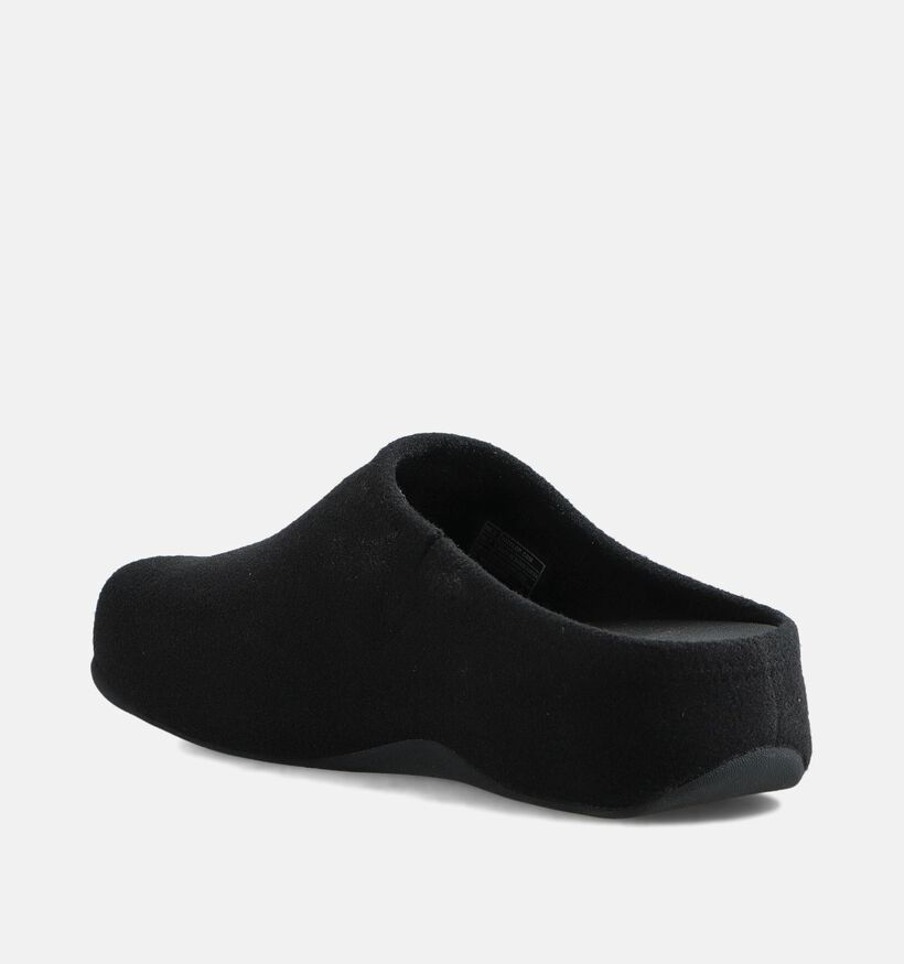FitFlop Shuv Felt Clog Pantoufles en Noir pour femmes (361456)