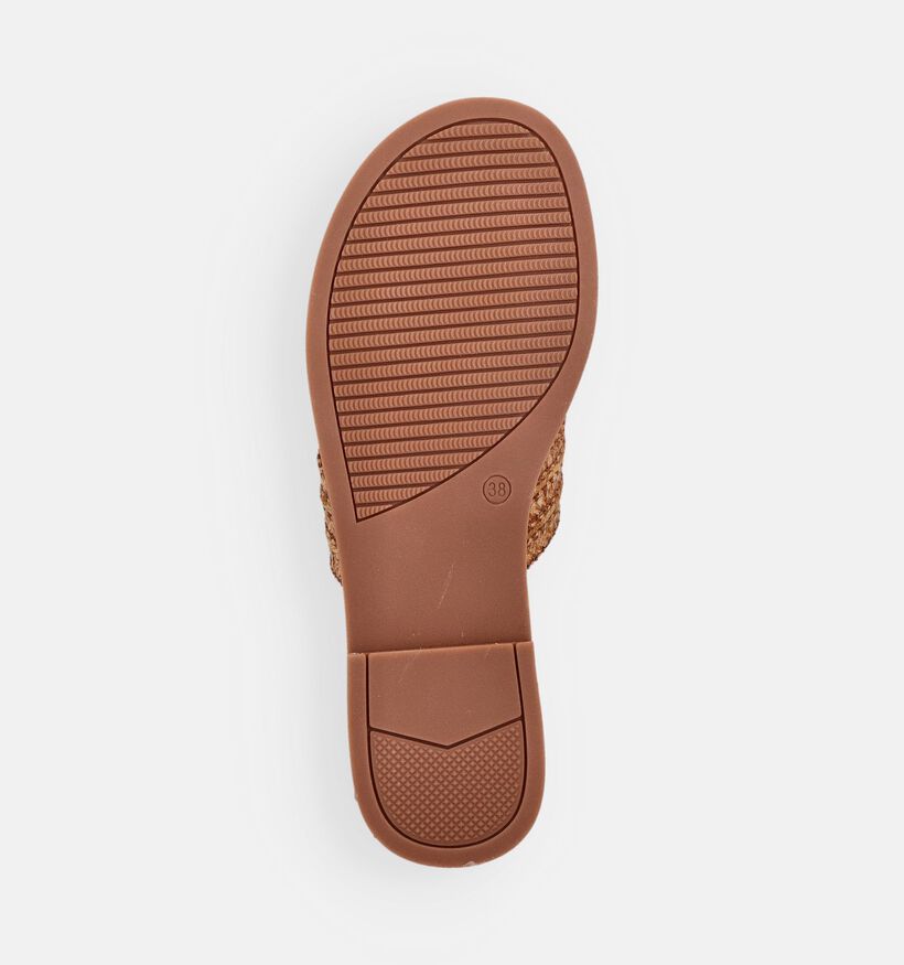 Signatur Nu-pieds plates en Cognac pour femmes (372329)