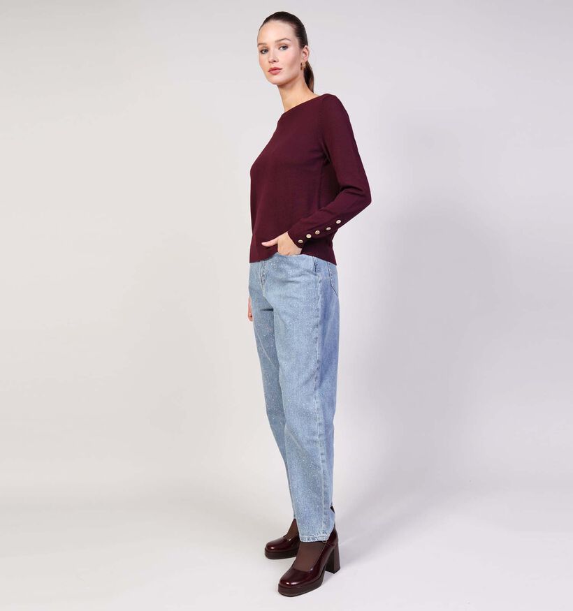 Vila Claudie Pull en Noir Vila Viclaudie Pull en Bordeaux pour femmes (364089)