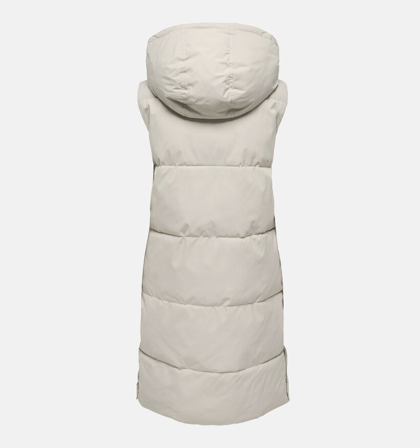 JDY Blair Long Hood Waistcoat Beige Lange Bodywarmer voor dames (378331)