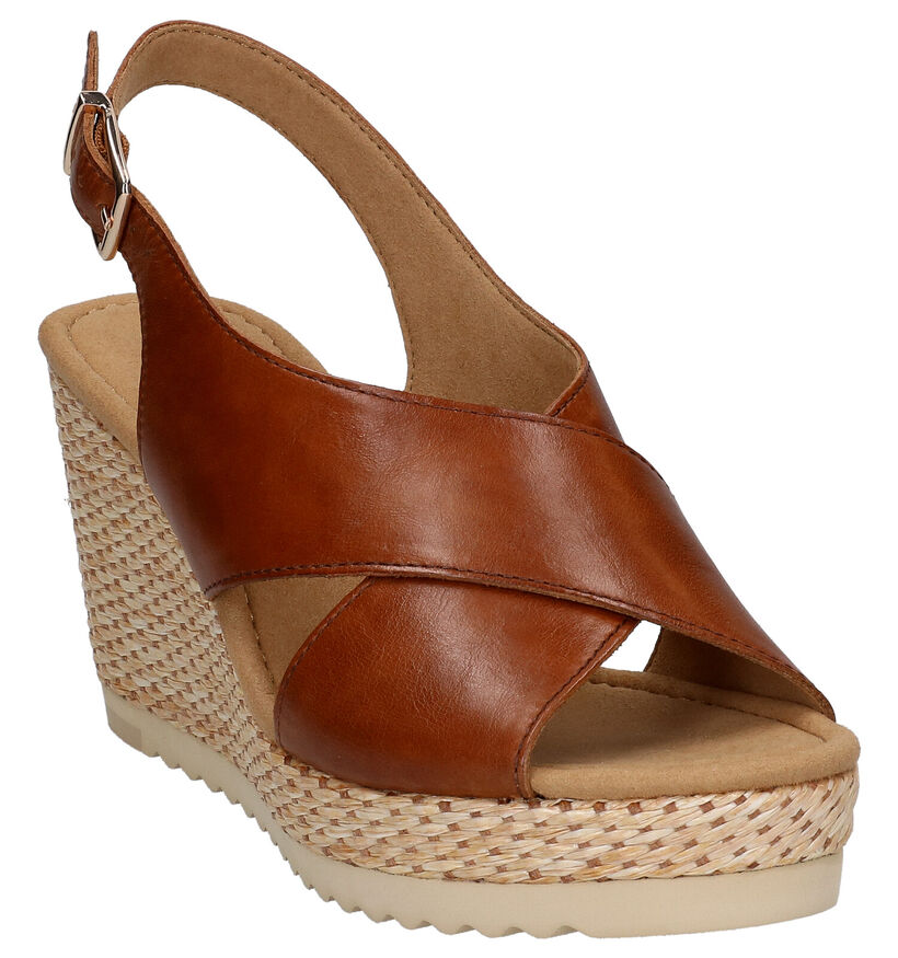 Gabor Cognac Sandalen in leer (271725)