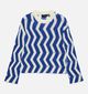 Vero Moda Libra Blauwe/Ecru Chevron Trui voor dames (366124)