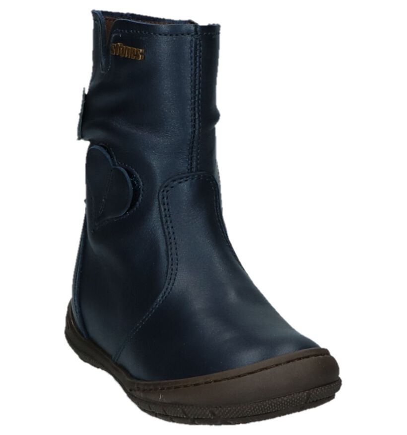 STONES and BONES Bottes basses en Bleu foncé en cuir (223388)