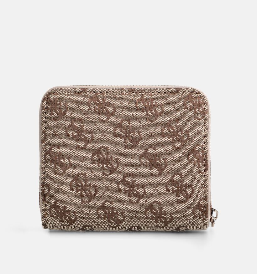 Guess Latte Logo Porte-monnaie zipp&eacute; en Marron pour femmes (372415)